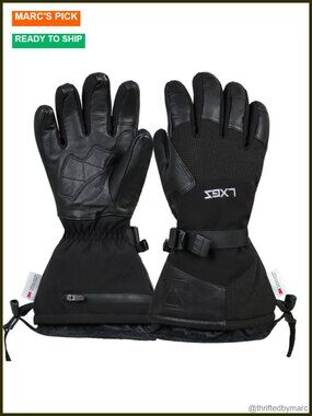 Unisex Ski Leather Gloves Windproof Insulated Touchscreen Winter Gloves